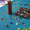  36Pcs 9 Colors Cross Glass Pendant Decoration HJEW-TA0001-08-14