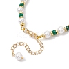 Shell Pearl & Dyed Natural Malaysia Jade Round Beaded Bracelets for Women BJEW-JB12031-03-4