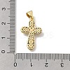 Brass Micro Pave Clear Cubic Zirconia Cross Pendants KK-D431-042G-3