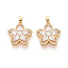 Brass Micro Pave Cubic Zirconia Pendants KK-N272-07G-1