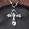 Tibetan Style Zinc Alloy Viking Pendant Necklaces NJEW-Z062-01AS-01-1