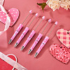 5Pcs Valentine's Day Theme Heart Pattern Plastic with Iron Ball-Point Pen FIND-TA0004-05-3