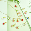 25Pcs 5 Colors Rose Butterfly Resin Pendant Decoration HJEW-PH02310-4