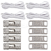 Rectangle Brass & Zinc Alloy Rhinestone Shoe Buckle Clips FIND-HY0003-93P-1
