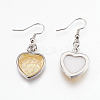 Natural Yellow Shell Dangle Earrings EJEW-F162-D02-2