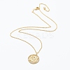 Brass Micro Pave Clear Cubic Zirconia Pendant Necklaces NJEW-J059-01M-2