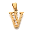 Ion Plating(IP) 304 Stainless Steel Rhinestone Pendants STAS-U035-01G-V-1