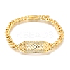 Brass Micro Pave Clear Cubic Zirconia Link Bracelets BJEW-F498-02B-G-2