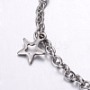 Tarnish Resistant 201 Stainless Steel Charm Bracelets BJEW-G475-01P-2