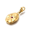 Oval 304 Stainless Steel Rhinestone Pendant Decoration STAS-R159-49G-02-2