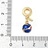 Rack Plating Brass Enamel Sports European Dangle Charms KK-P287-35D-G-3