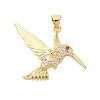 Brass Micro Pave Cubic Zirconia Pendants KK-A228-04G-1