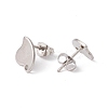 Non-Tarnish 201 Stainless Steel Stud Earring Findings with Hole EJEW-A071-07P-2