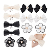 6 Styles Polyester/Cloth Bowknot/Flower Bridal Shoe Decoration with Plastic Imitation Pearl AJEW-PH0012-07-8
