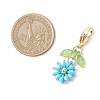 7Pcs Flower Polymer Clay & Glass Pendants Decorations HJEW-MZ00327-5