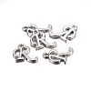 Platinum Plated Alloy Letter Pendants PALLOY-J718-01P-R-2