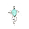 Synthetic Turquoise Teardrop Pendants PW-WG60016-14-1