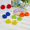 6 Pairs 6 Colors Spray Painted Acrylic Stud Earrings with Steel Iron Pins EJEW-FI0003-12-4