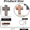 80Pcs 4 Colors Cross Wooden Pendants DIY-NB0007-52-3