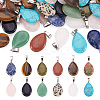 50Pcs Natural & Synthetic Mixed Gemstone Pendants G-TA0001-47-1