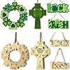 DIY Shamrock Wreath Unfinished Wooden Ornaments Blank Wooden Embellishments LS-WOOD-C009-01-5