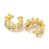 Brass Micro Pave Clear Cubic Zirconia Cuff Earrings EJEW-C104-164G-2
