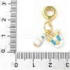 Brass Enamel European Dangle Charms KK-I355-21G-02-3