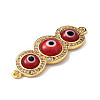 Handmade Lampwork Evil Eye Connector Charms ZIRC-L102-10G-5