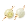 Natural New Jade Round Links Connector Charms KK-Z152-04G-02-2
