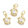 Brass Micro Pave Cubic Zirconia Pendants LS-KK-P187-12C-G-1