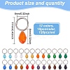 120Pcs 12 Colors Glass Charms PALLOY-GO00011-2