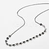 Brass Cable & Flat Sequin Chains Necklaces for Women NJEW-D302-40B-3