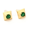 Brass Micro Pave Cubic Zirconia Stud Earrings EJEW-F273-14A-G-1