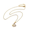 304 Stainless Steel Crystal Rhinestone Heart Pendant Cable Chain Necklaces for Women NJEW-Z056-01A-G-4