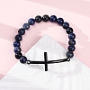 Round Natural Sodalite Bead Stretch Bracelets BJEW-F493-08EB-02-1
