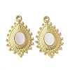 Teardrop 304 Stainless Steel Natural Paua Shell/White Shell Pendants Ion Plating(IP) STAS-U037-09G-01-1