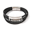 Braided Microfiber Leather Multi-strand Bracelets BJEW-B096-06E-2