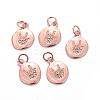 Brass Micro Pave Cubic Zirconia ASL Charms X-KK-G360-11RG-1