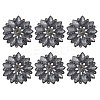 6Pcs Alloy Glass Buttons BUTT-CA0001-24-1