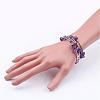 Four Loops Wrap Amethyst Beads Bracelets BJEW-JB02590-05-3