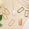 CHGCRAFT 48Pcs 4 Colors Alloy Open Back Bezel Rectangle Pendants FIND-CA0008-80-5