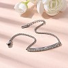 304 Stainless Steel Rhinestone Link Bracelets BJEW-P369-01P-2