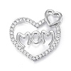 Brass Micro Clear Cubic Zirconia Pendants LS-ZIRC-F120-045P-1