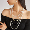 French Elegant Plastic Imitation Pearl Multilayer Necklace & Earrings Sweater Chain Set for Women EN7269-3