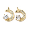 Brass Micro Pave Cubic Zirconia Pendants KK-Q068-48B-G-1