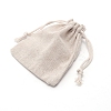 Flax Cloth Blank DIY Craft Drawstring ABAG-WH0005-48B-2