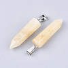 Natural Topaz Jade Point Pendants G-R220-34O-2