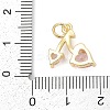 Brass Micro Pave Clear Cubic Zirconia Charms KK-G522-40G-02-3