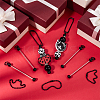 8Pcs Spray Printed Alloy Bar Beadable Pendant Decorations for Jewelry Making DIY Crafts IFIN-SC0001-77-4
