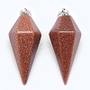 Synthetic Goldstone Pointed Pendants KK-E757-F-01P-1